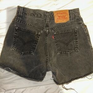 Levi's Black 550 Jean Shorts Distressed Cut-Off Style